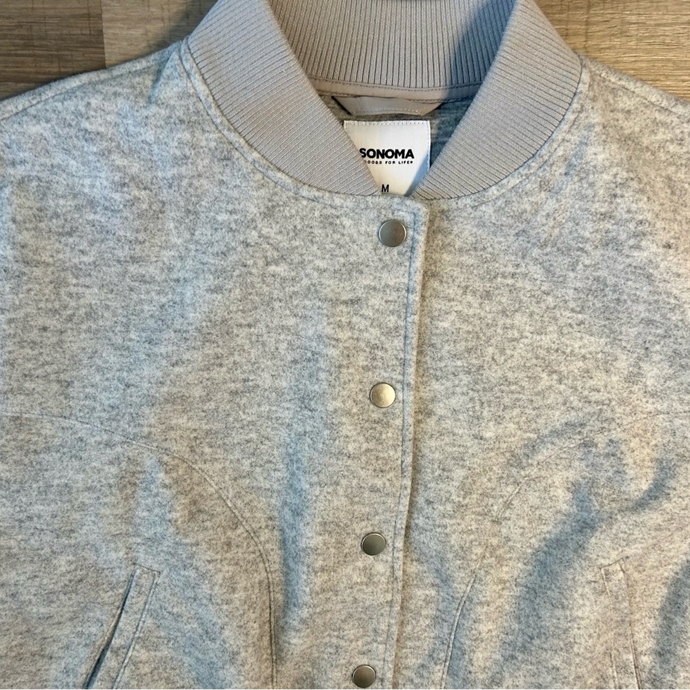 Sonoma Light Gray Bomber Jacket - Picture 3 of 4